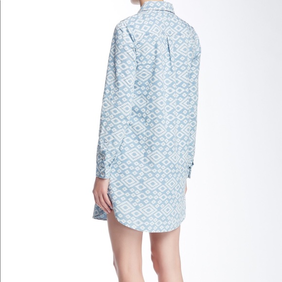 Lucky Brand Ikat Chambray Shirt Dress - Picture 7 of 7